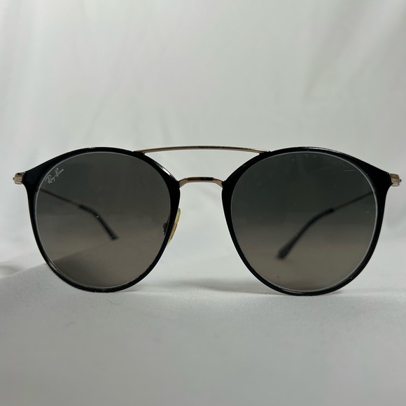 Ray-Ban Black and Gold Round Sunglasses - Picture 1 of 8